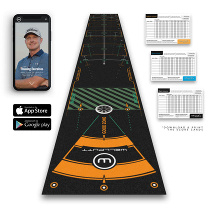 Wellputt Premium Putting Mat 4m x 50cm - High Speed (Black)