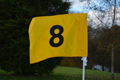 2 Ply Numbered Flags / Set of 9 / Numbers on Both Sides (All Colours) - Active Golf Projects