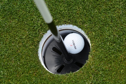 Fibre Glass Practice Putting Green Pin – With Black Plastic 'backsaver' Ball Tray (priced without flag) - Active Golf Projects